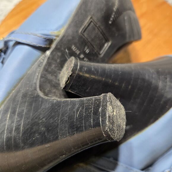 RDC Vintage 80s Womens Size 9 Sky Blue Waterproof Sherpa Lined 3 Inch Heel Boots - Picture 7 of 10